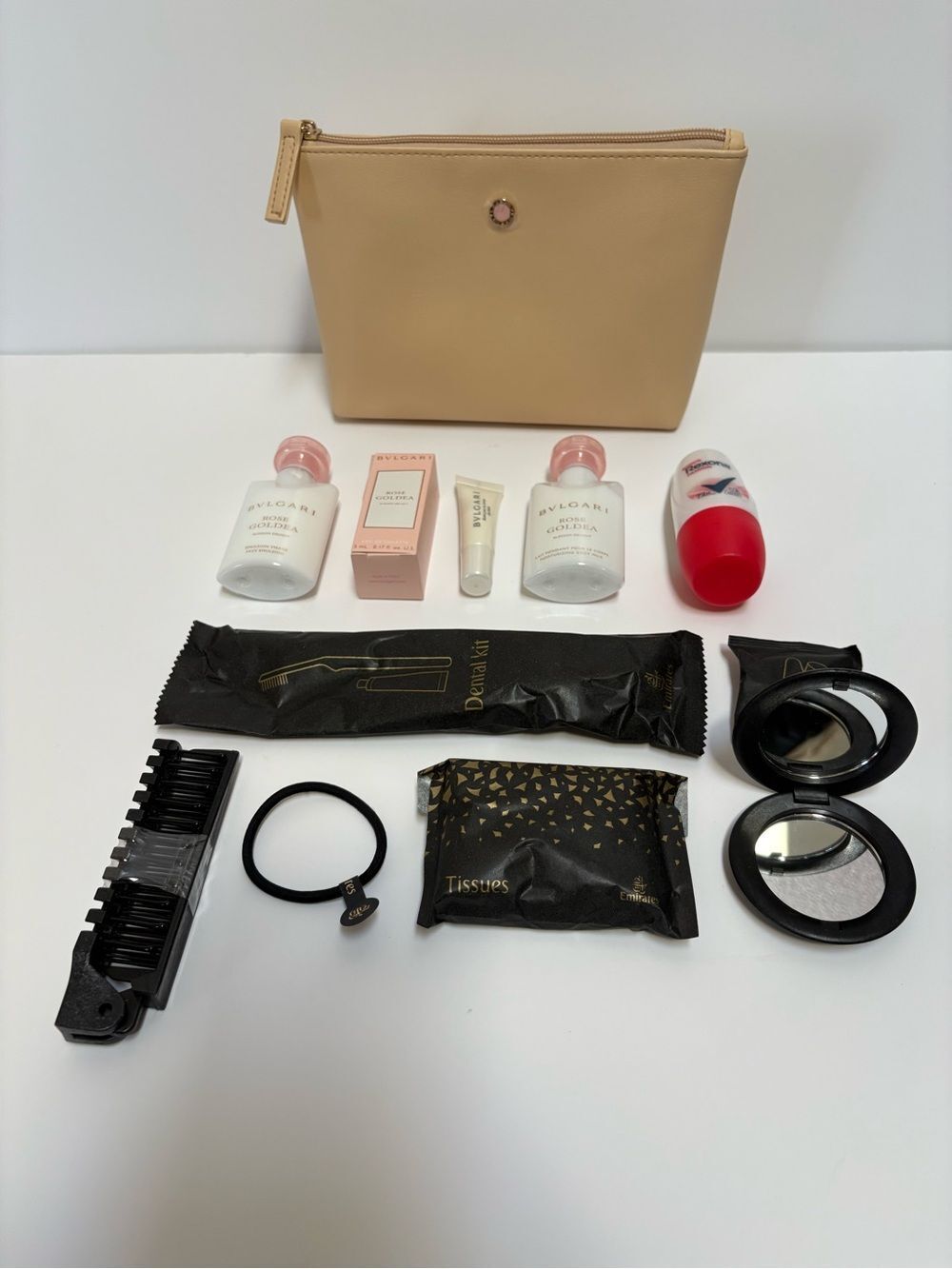 Bvlgari Leather Cosmetic Bag Bundle (12 P) Emirates First Class Business class